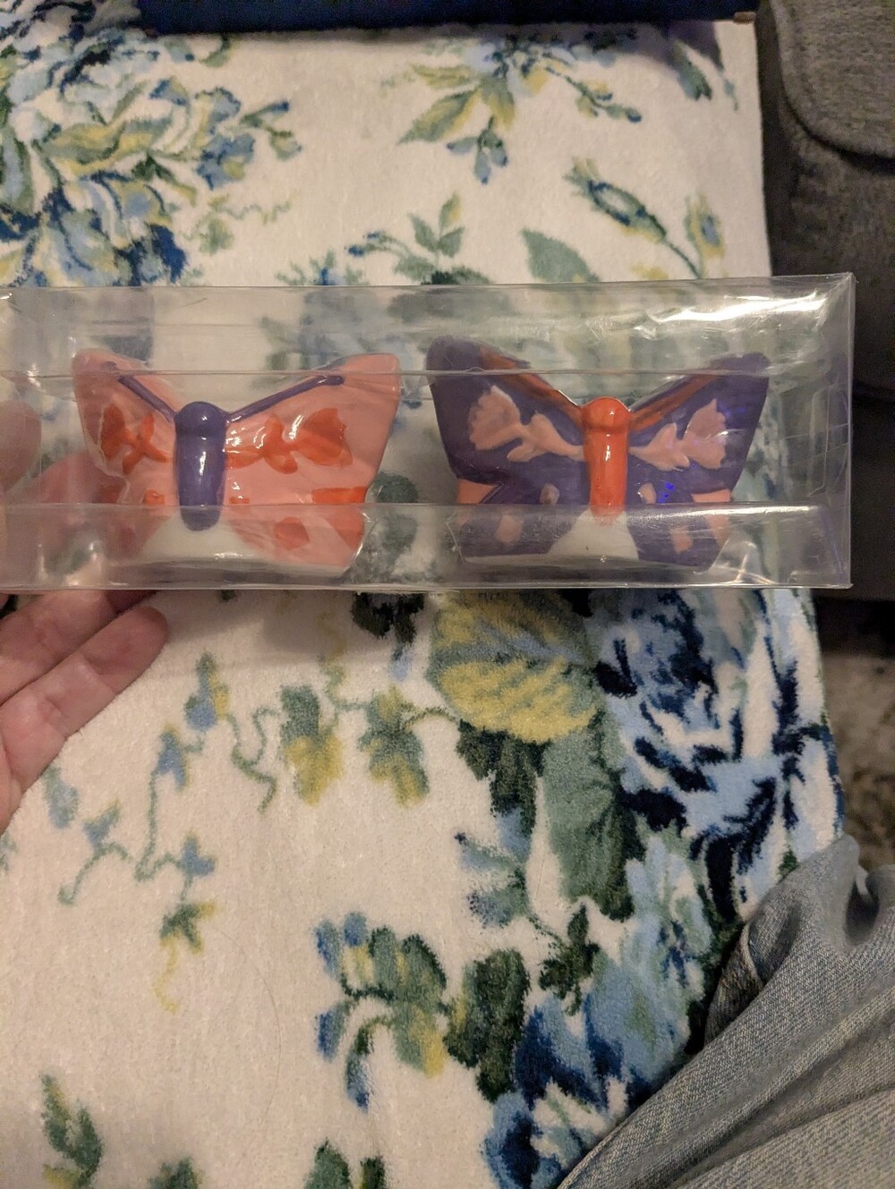 New Butterfly Salt And Pepper Shakers- Orange & Purple